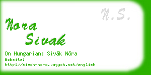 nora sivak business card